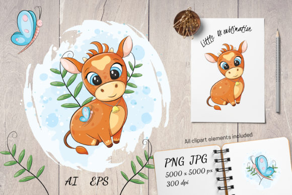 Adorable Ox Art for Creative Projects