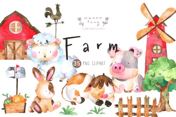 Animal Farm Watercolor Clipart: A Designer's Resource Guide