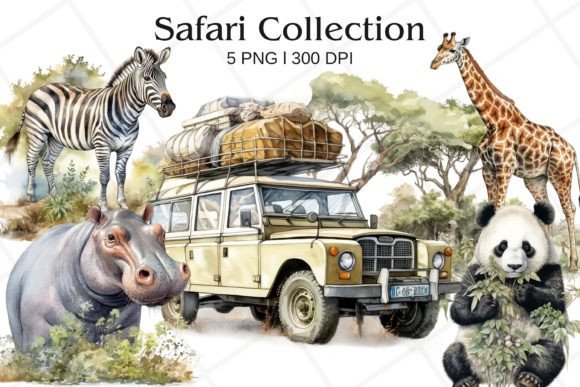 Animal Safari Watercolor Clipart: A Designer's Wild Asset