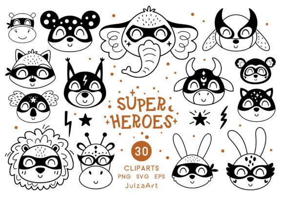 Black Superhero Animal Face Clipart: Unleashing Playful Branding