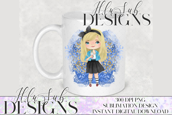 Blue Animal Print Blonde Lady: Bold Design for Sublimation