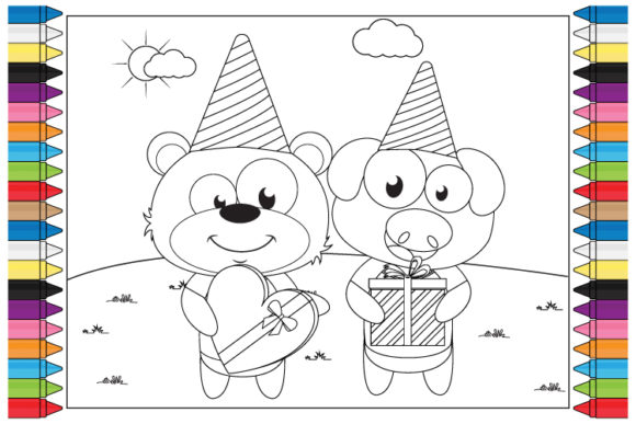 Coloring Bear and Pig: A Playful Asset for Creative Projects