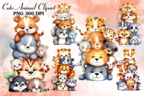 Cute Animal Watercolor Clipart Bundle: Your Design Toolkit