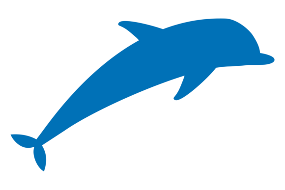 Dolphin Silhouette: A Blue Sea Fauna Design Asset