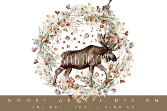 Enchanting Moose Wreath Forest Animal Design