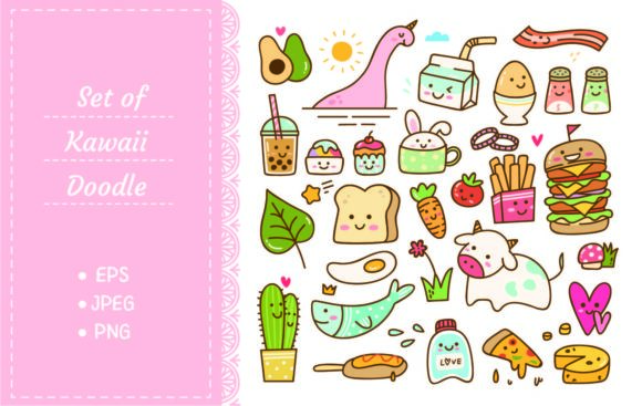 Kawaii Doodle Vector Set: A Designer's Go-To Asset