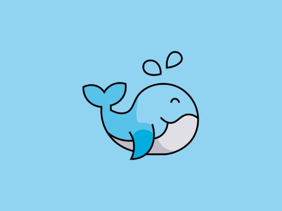 Kawaii Sea Animal Whale Icon: A Whimsical Design Asset for All Seasons