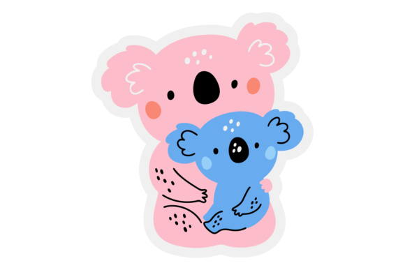 Koala Mom and Kid: A Parent Animal Cute Dr for Whimsical Projects