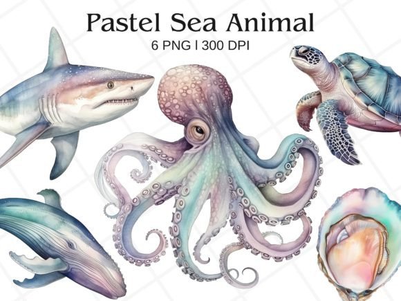 Unleashing Whimsy: A Deep Dive into Pastel Sea Animal Watercolor Clipart