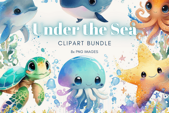 Watercolor Sea Animal Clipart: Your Go-To Under the Sea Design Toolkit