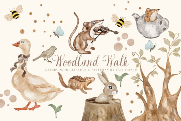 Woodland Walk Nursery Animal Watercolor: A Charming Collection for Whimsical Projects