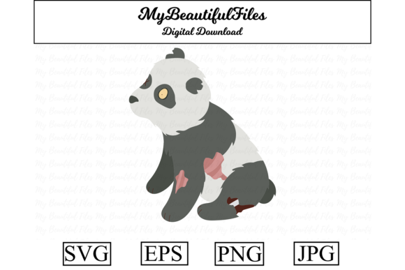 Zombie Animal - Panda Bear: A Beautifully Macabre Illustration for Creative Projects